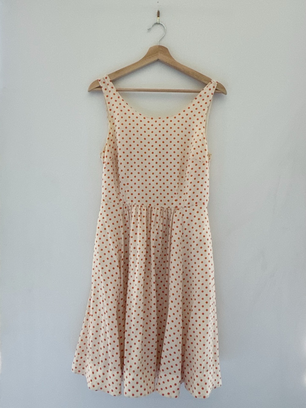 Moulinette Soeurs Midi Dress with Orange Polka Dots